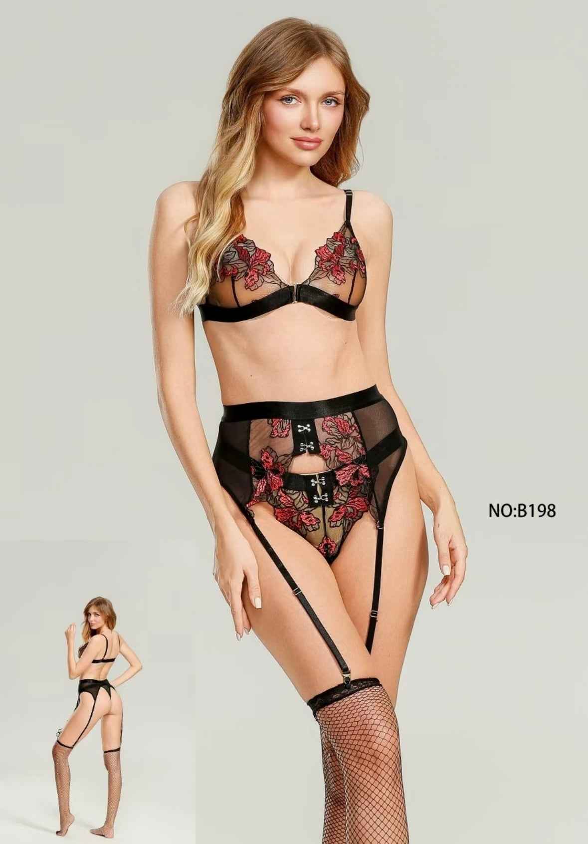 Embroidered Lacy Net Cosplay with Leg stocking
