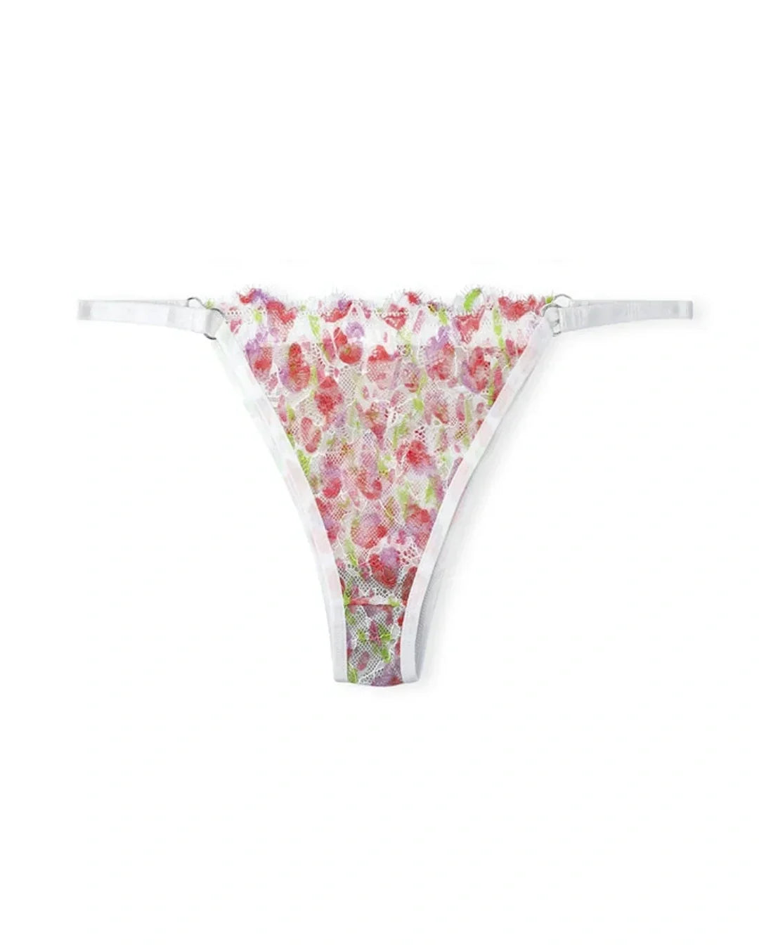White Floral Non Padded Bra and Panty Set