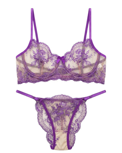 Non Padded Bra Set - Florisse - Purple