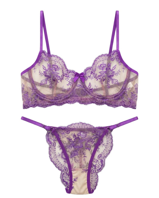 Non Padded Bra Set - Florisse - Purple