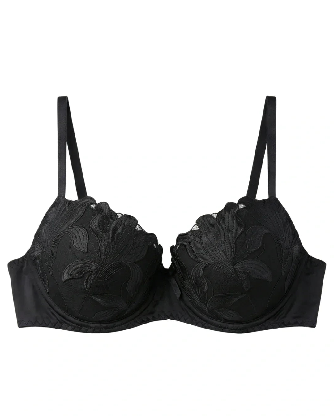 Padded Bra Set - Sapphire Bloom - Black