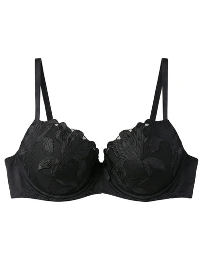 Padded Bra Set - Sapphire Bloom - Black