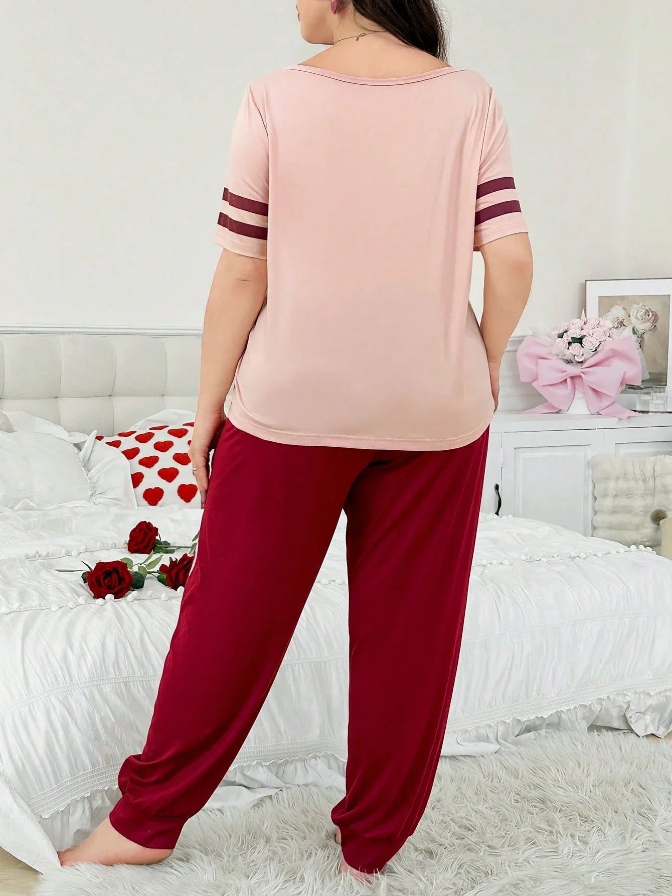 Two Heart Printed Night Suit