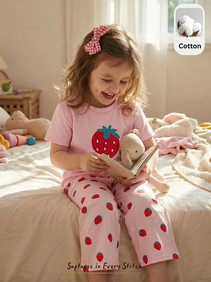 Strawberry Half Sleeve Kids Suit