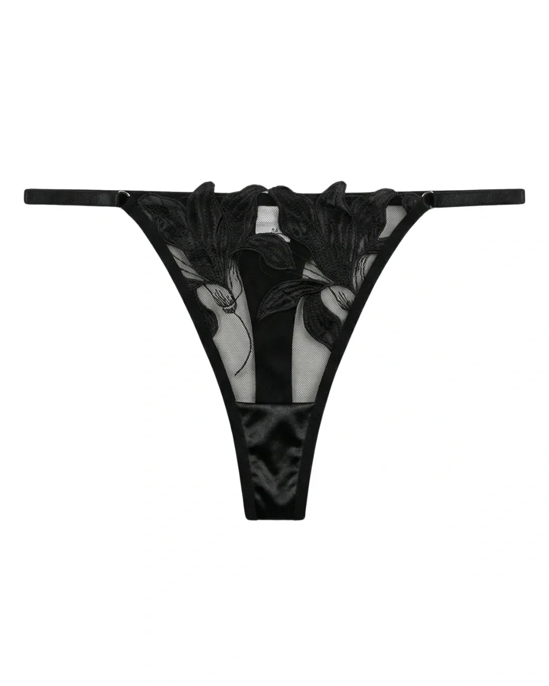 Non Padded Bra Set - Petal Luxe - Black