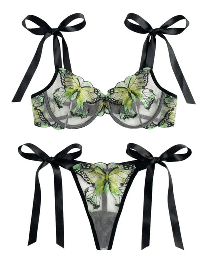 Non Padded Bra Set - Orlisse - Green