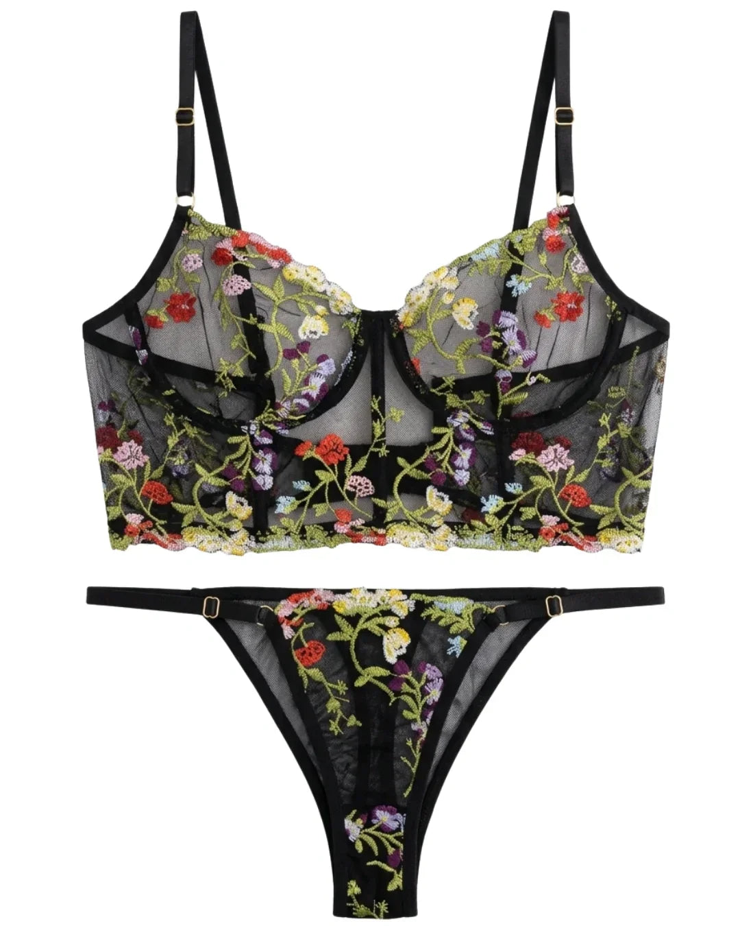 Non Padded Bra Set - Alvyn - Black