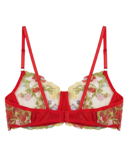 Non Padded Bra Set - Fiora - Red