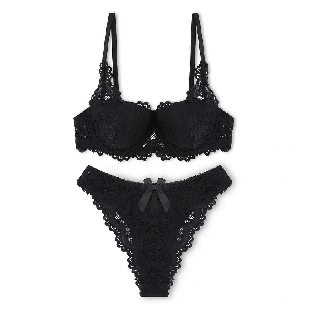 Skyler Embroidered Padded Bra and Panty Set