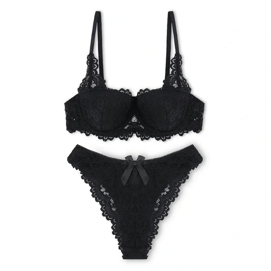 Skyler Embroidered Padded Bra and Panty Set