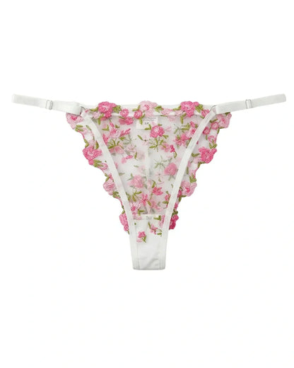Non Padded Bra Set - Flora Zest - White