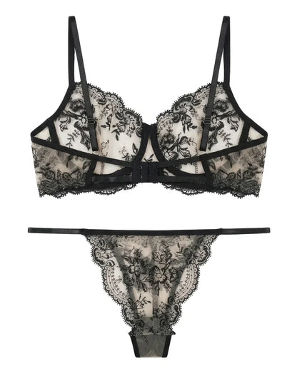Non Padded Bra Set - Florisse - Black