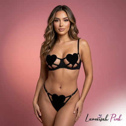 Black Sheep Heart Bra Set