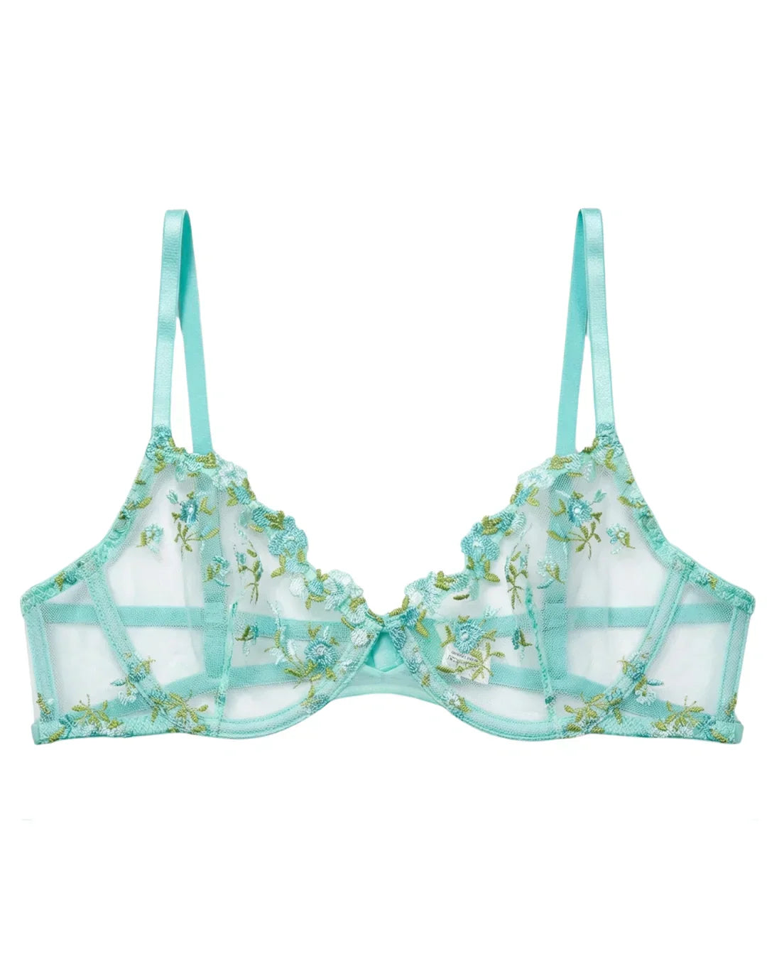 Non Padded Bra Set - Flora Zest - Soft Green