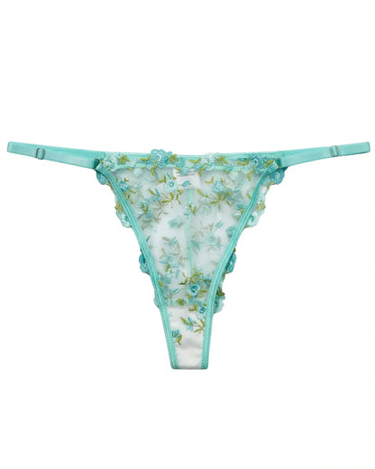 Non Padded Bra Set - Flora Zest - Soft Green
