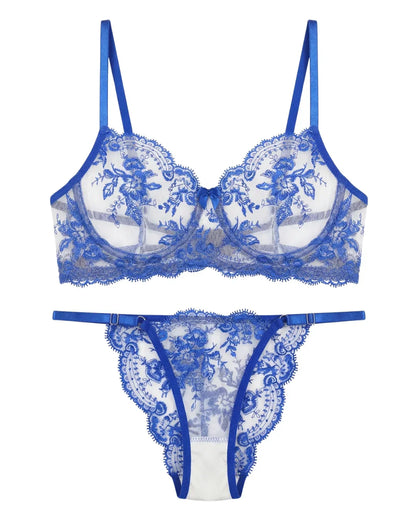 Non Padded Bra Set - Florisse - Blue