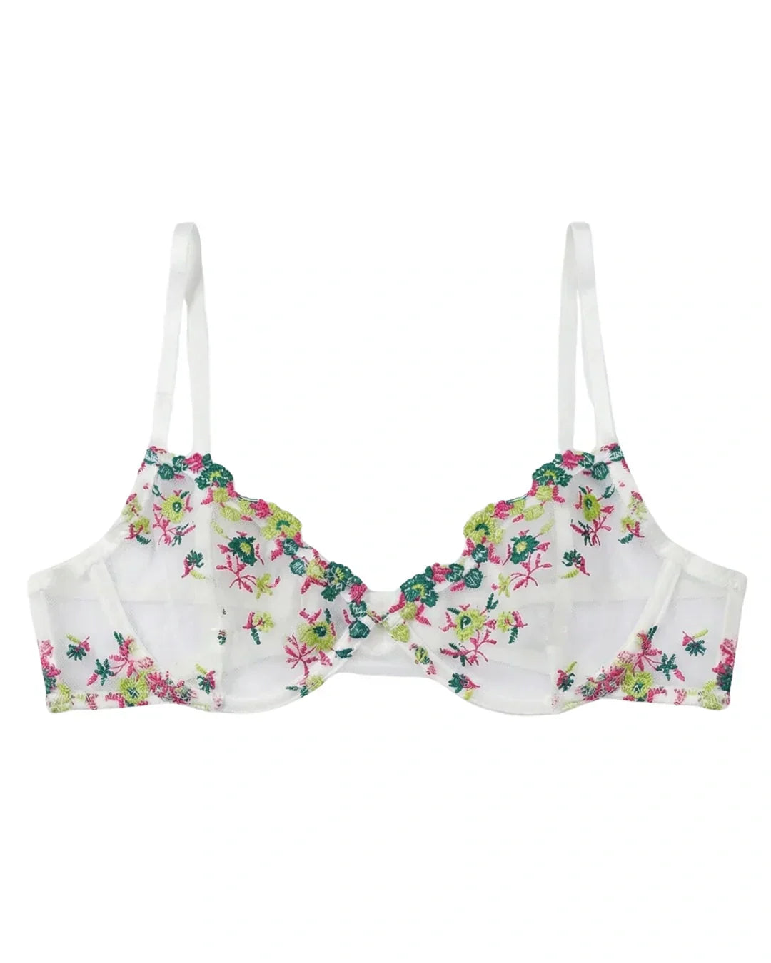 Non Padded Bra Set - Flora Zest - Green