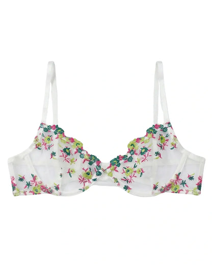 Non Padded Bra Set - Flora Zest - Green