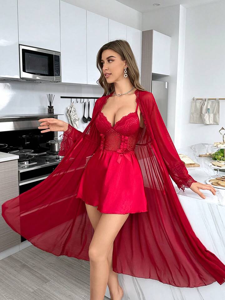 Premium Silk Two Piece Nighty.