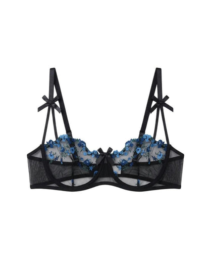 Non Padded Bra Set - Blush Veil - Blue