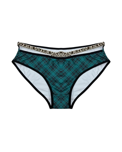 Padded Bra Set - Checked Strap - Green