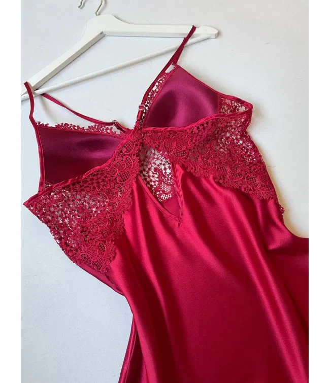 4Pcs Silk Turkish Guipure Detail Nighty Set