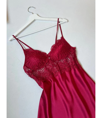 4Pcs Silk Turkish Guipure Detail Nighty Set